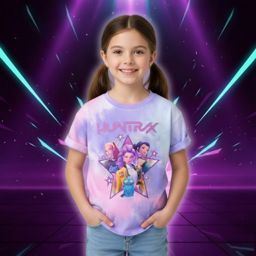 T-shirt KPop Tie-dye Huntrix pour Enfant
