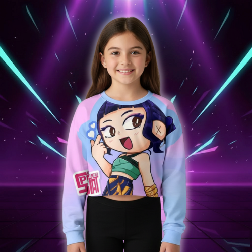 Sweat Crop KPop Zoey Huntrix pour Enfant