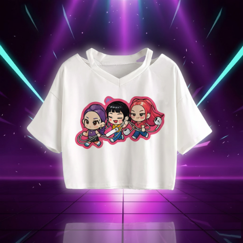 Crop T-shirt Animé KPop Demon Hunters Huntrix