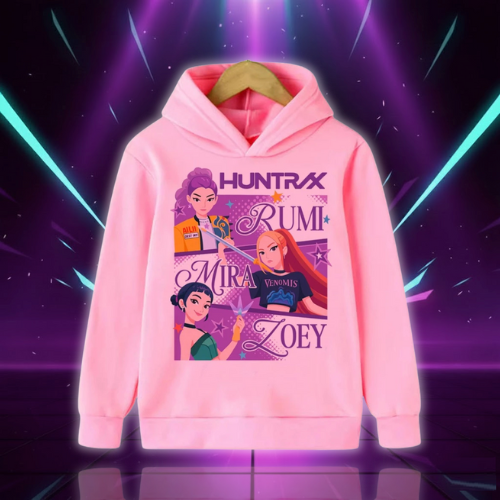 Sweat à Capuche Rose Huntrix Demon Hunters — vue alternative