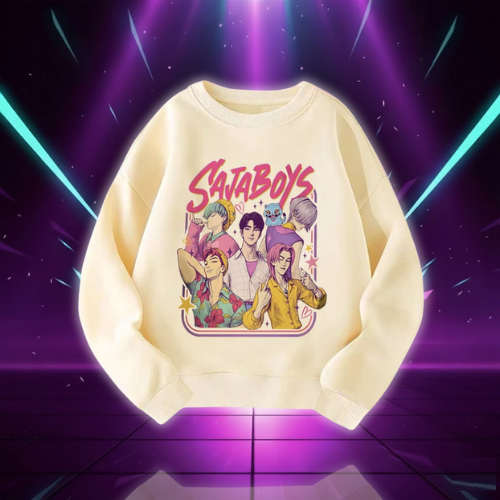 Sweat KPop Blanc Saja Boys pour Enfant — vue alternative