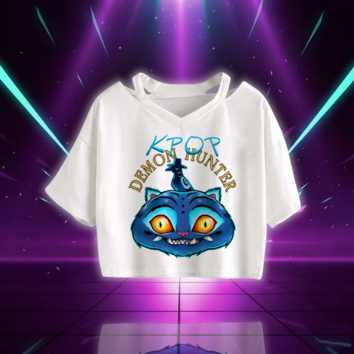 Crop T-shirt KPop Derpy Tiger Chasseur de Démon — vue alternative