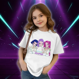 T-shirt Blanc KPop Demon Hunters Huntrix Enfant — vue 3