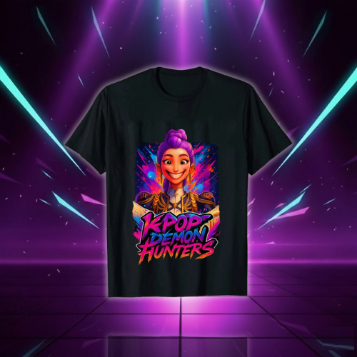 T-shirt Noir KPop Demon Hunters — vue alternative