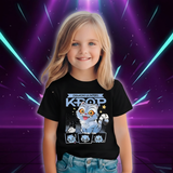 T-shirt Noir KPop Derpy Tiger pour Enfant — vue 1