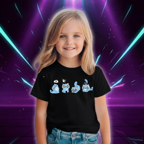 T-shirt Noir KPop Derpy Tiger pour Enfant — vue alternative